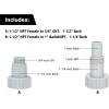 imageGreen Expert Plastic Adapter Kit Multipurpose for Water Hose and Sump Pump Easy Connection 112quot NPT Female to 34quot GHT ampamp 1quot NPT Male and 114quot ampamp 112quot Barb Connector Replacement Pump AccessoryKIT03