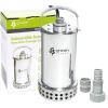 imageGreen Expert 1HP Submersible Sump Pump 4000GPH High Flow Full Stainless Steel 25FT Power Cord Fast Water Drainage for Flood Pool Garden Pond Hot Tub Rain Barrel Heater Flush Household Drain SystemManual Activation