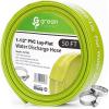imageGreen Expert 2 inch ID Lay Flat Discharge Hose 50 feet with Clamps Reinforced PVC Water Drain Hose Heavy Duty for Sump Pumps Quickly Water Removal Pool Backwash Filter Accessory Green50FT 15 ID