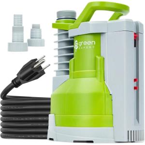 imageGreen Expert 12 HP Submersible Sump Pump 3000GPH High Flow with Builtin Float Switch Portable Drain System with 25foot Long Power Cord for Easy Installation AutomaticManual Switchable