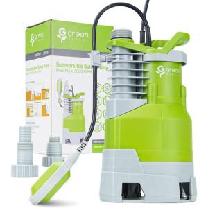 imageGreen Expert 15HP Submersible Sump Pump 6000GPH High Flow Full 304 Stainless Steel with tethered Float Switch for Automatically Water Draining in Flooded Basement Pit Sewage Sink Pool Hot TubWith Adjustable Floater