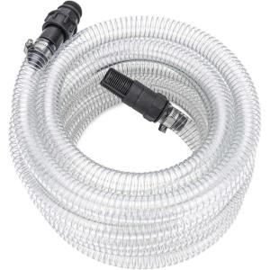 imageGreen Expert 1quot ID Inlet Hose Kit with End Valve and Threaded Adapter 25Foot Transparent PVC for Well Pumps Water Intake AllinOne Easy Installation25Foot