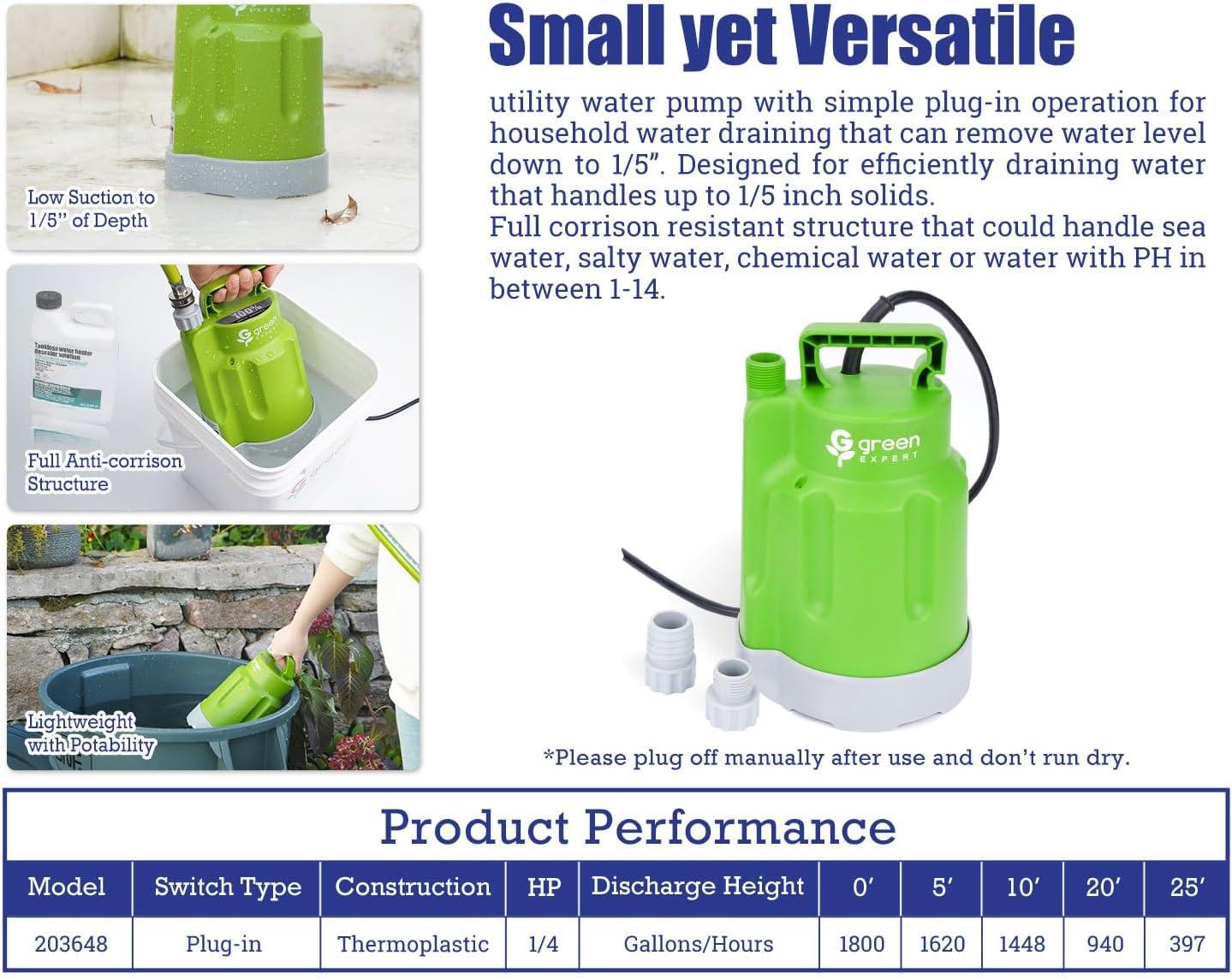 imageGreen Expert AllinOne Tankless Water Heater Flush Kit Includes 14HP Utility Pump 2xPVC Hoses 35 Gallon Pail with Opener Quick Start for Efficient Cleaning Full Corrosion Resistant Accessory