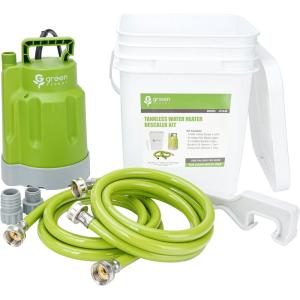 imageGreen Expert AllinOne Tankless Water Heater Flush Kit Includes 14HP Utility Pump 2xPVC Hoses 35 Gallon Pail with Opener Quick Start for Efficient Cleaning Full Corrosion Resistant Accessory