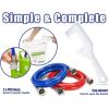 image:imageTankless Water Heater Flushing Kit 6in1 Descaling Kit with 13HP Utility Pump 3Gallon Bucket wLid Opener 26ft 34 GHT RedampBlue PVC Hoses Wrench amp Adapter for Isolation Valves
