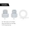 image:imageGreen Expert Plastic Elbow Adapter Kit for Water Hose and Sump Pump Easy Connection Contains a 112 NPT Female to 34 GHTamp112 Barb Connector and a 112 NPT Male Elbow with a Check Valve1 FNPT34 FNPT x 34 GHT