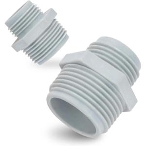 image:imageGreen Expert Plastic Elbow Adapter Kit for Water Hose and Sump Pump Easy Connection Contains a 112 NPT Female to 34 GHTamp112 Barb Connector and a 112 NPT Male Elbow with a Check Valve1 MNPT x 34 GHT